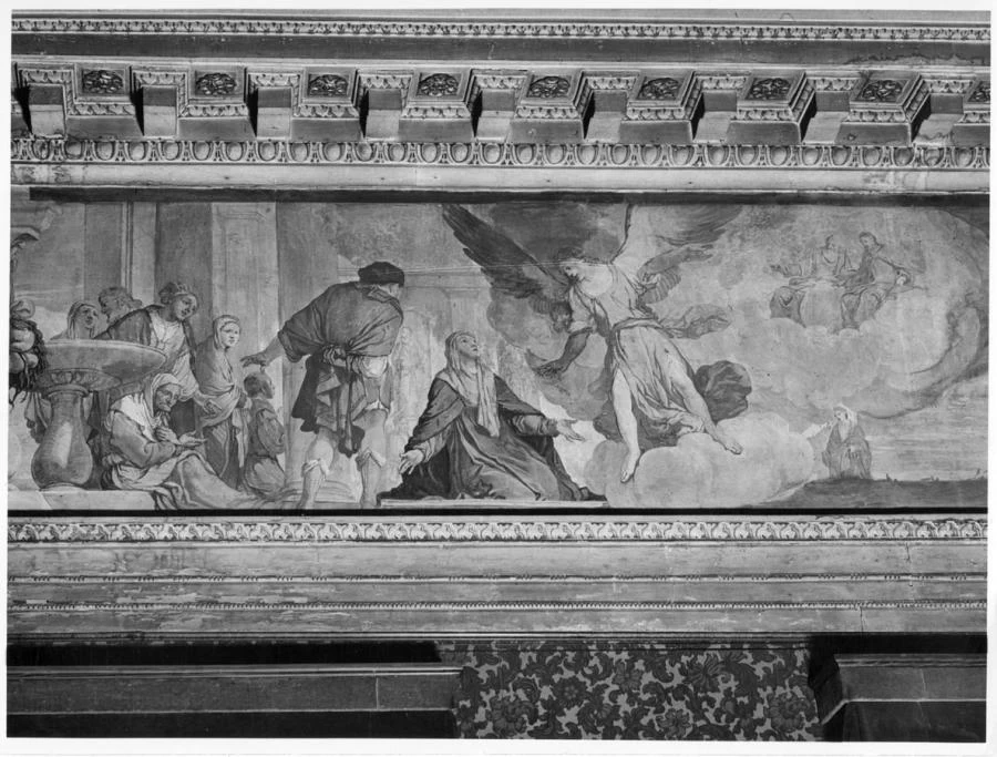 Santa Savina invoca la protezione degli angeli - Vicenza, Palazzo Tristino, Baston